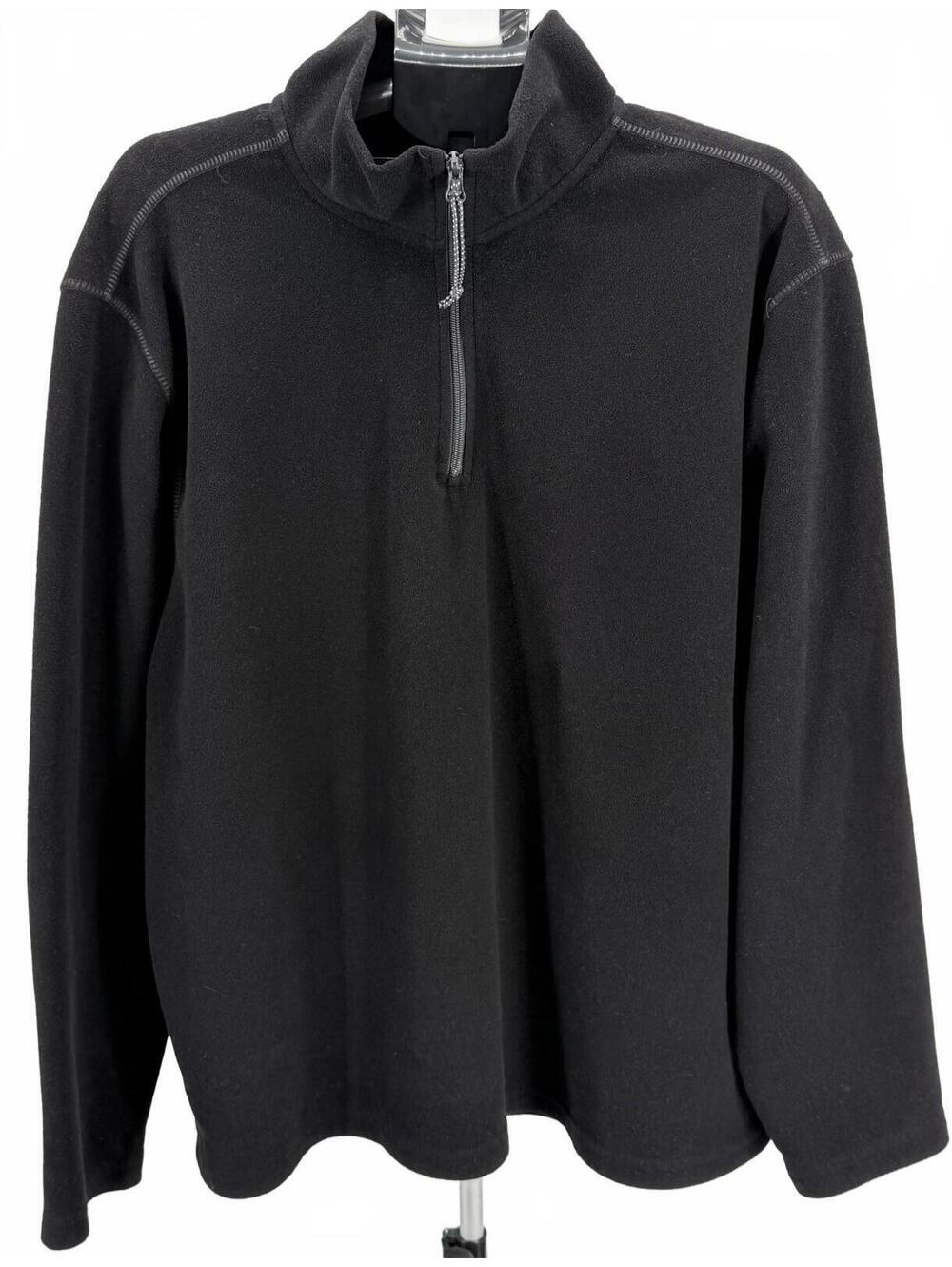 Classic St. John's Bay Black Fleece Pullover Half-Zip‎ XXL Menswear